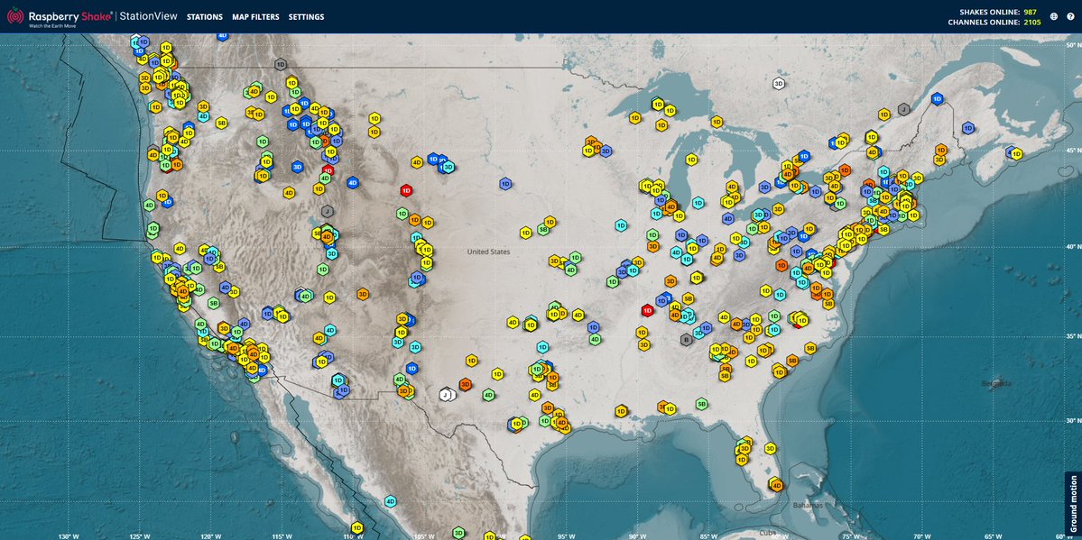 raspishake's tweet image. 🧵2/2 - 22 New #RaspberryShake personal #seismographs came online in the past month in these #USA States: #California #Massachusetts #Nevada #NorthCarolina #Oregon #Texas #Utah #Virginia #WestVirginia.

➡️Join the largest #CitizenScience #earthquake monitoring #Community today!…