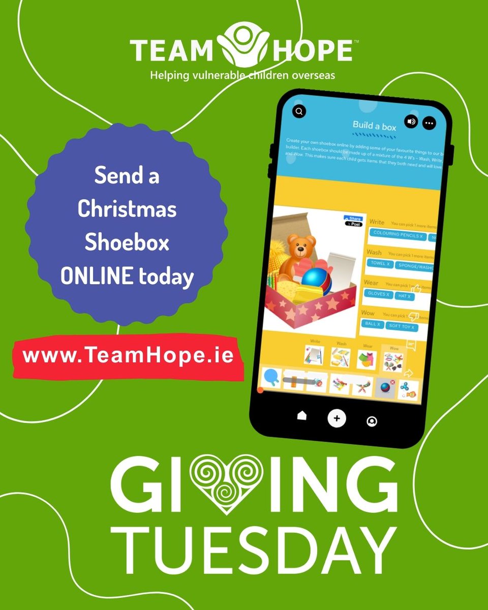 🎁✨ This #GivingTuesday, you can give joy and hope to a child without leaving your home!
Create a Christmas Shoebox online today and send smiles, hope, and essential gifts to children affected by poverty 🌍❤️
teamhope.ie/christmas-shoe…
#ChristmasShoeboxAppeal #GivingTuesdayIE