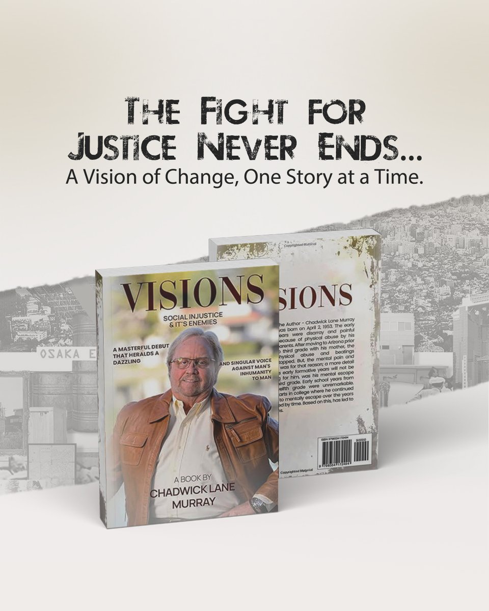 chadwickmurray9's tweet photo. The fight for justice is never truly over. Through every struggle, we move closer to a future shaped by equality and fairness.
Book your copy now!
https://t.co/BGWGoqAj9j
.
.
.
#writerscommunity #AuthorsOfTwitter https://t.co/h6oVBHDDtK