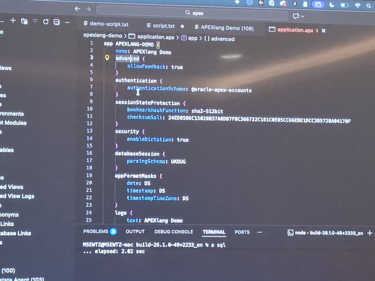 Matt_Mulvaney's tweet image. Exporting #orclapex app into APEXLang using UI or SQL Devloper extension for #VSCode - latest build