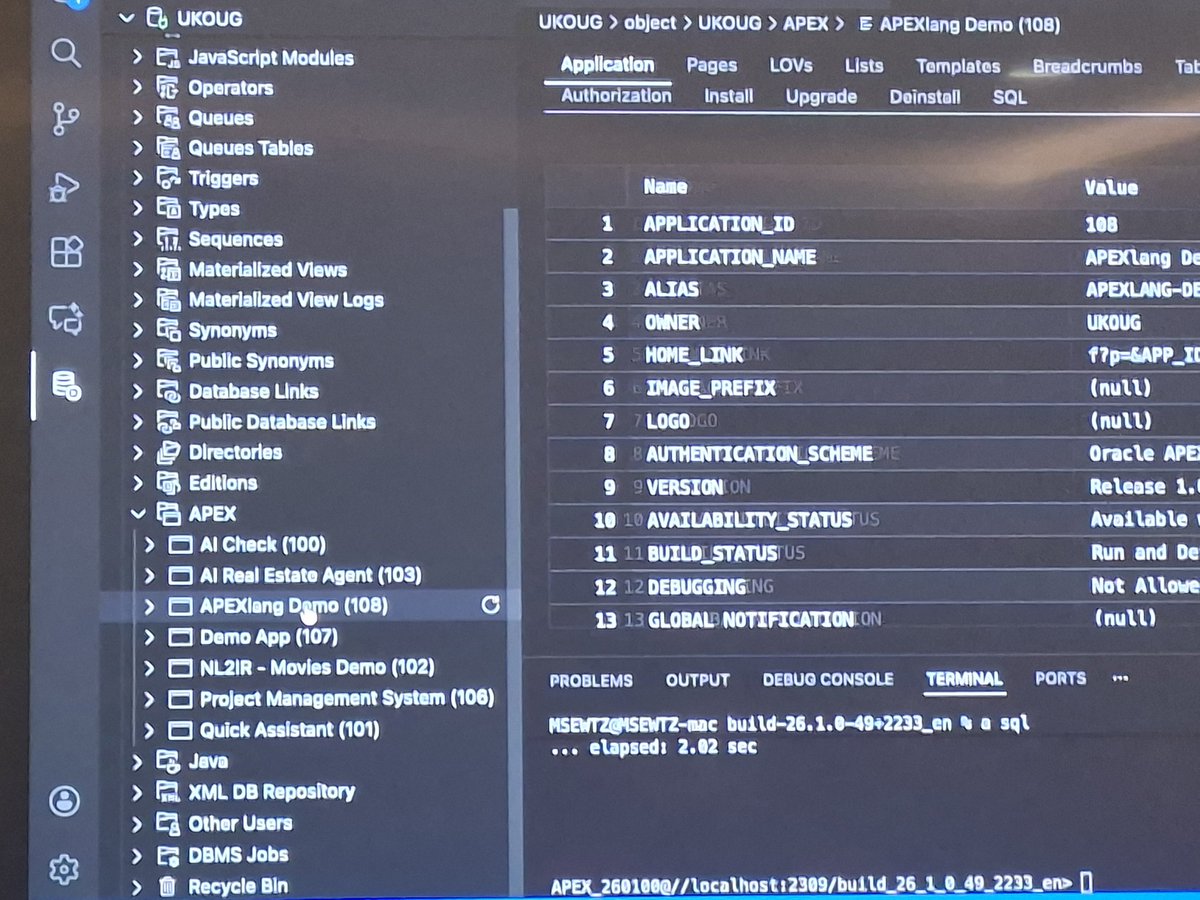 Matt_Mulvaney's tweet image. Exporting #orclapex app into APEXLang using UI or SQL Devloper extension for #VSCode - latest build