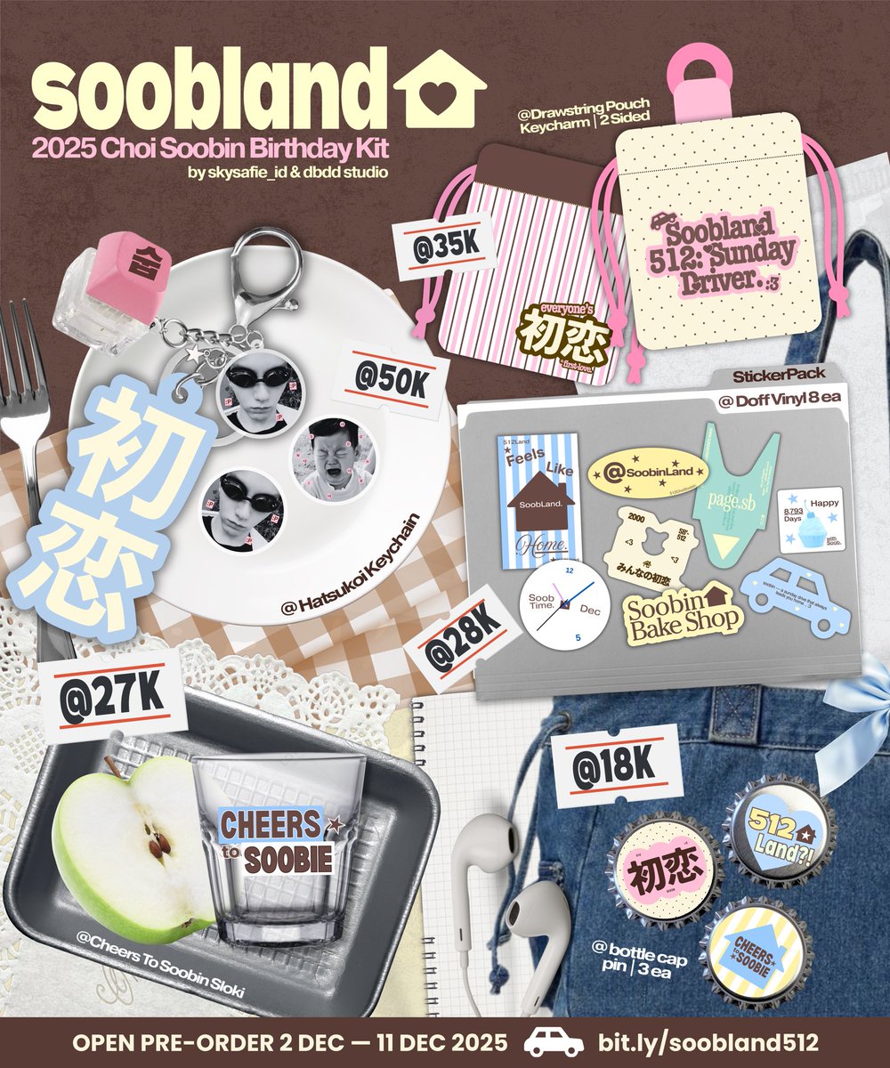 skysafie_id's tweet image. ☆ OPEN PRE-ORDER ☆...💭🎀

Soobland 512: Sunday Driver 🚙🍏
2025 Choi Soobin Birthday Kit 
by @skysafie_id &amp;amp; @dbddstudio

order form bit.ly/soobland512

🗓️02 Dec - 11 Dec 2025 ☆
[ww go hit us on dm! ]

[rts &amp;amp; like are v much appreciated]