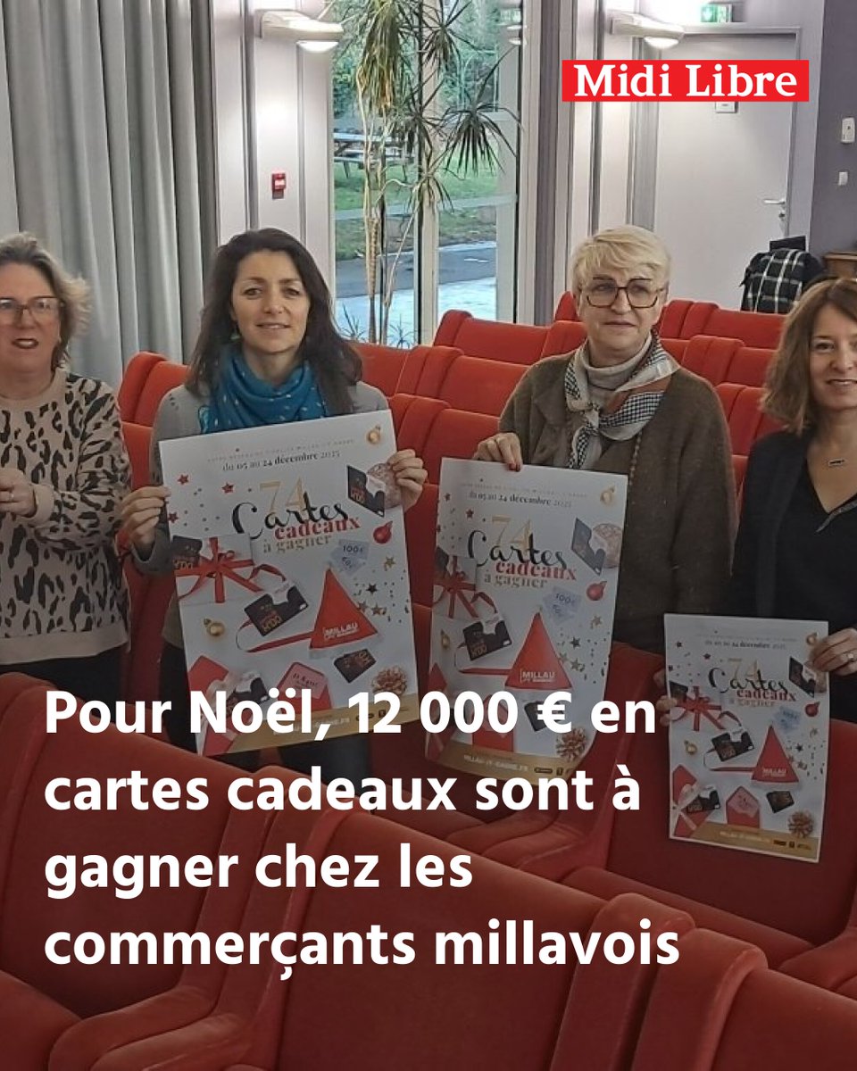 Pour Noël, 12 000 € en cartes cadeaux sont à gagner chez les commerçants millavois
➡️ l.midilibre.fr/DIFE