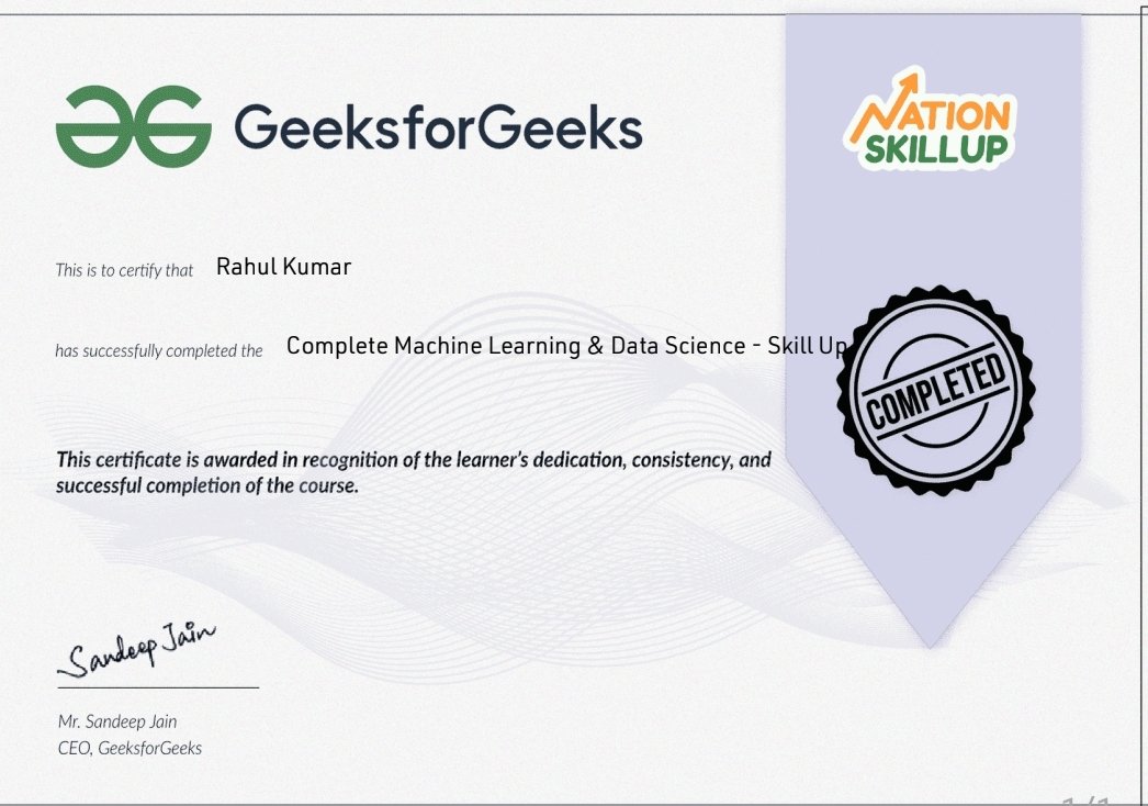 Rahul78451's tweet image. 🎉Passionate about Data Science and Machine Learning, with hands-on training from GeeksforGeeks’ Complete ML &amp;amp; Data Science Program.

Excited to apply my skills to real-world challenges while continuously learning and growing in AI.
Thank you..❤️!
#skillupwithgfg
#geeksforgeek