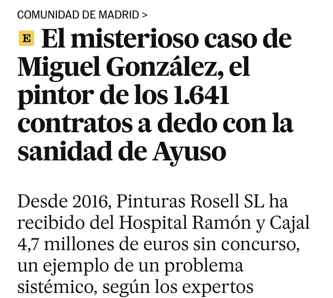 Un señor cuya empresa antes se llamaba  Crack informativo de repente se vuelve pintor y recibe 4,7M de euros en contratos troceados a conciencia para eludir los controles de licitación pública. En 2024, la Consejería de Sanidad de Madrid adjudicó 18.474 contratos menores