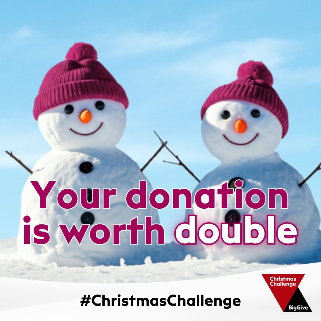 The <a href="/BigGive/">Big Give</a> #ChristmasChallenge starts today! Any donations you make on our Big Give page before midday on December 9th are doubled – at no extra cost to you!

Donate today: donate.biggive.org/campaign/a05WS…

So £10 becomes £20, £20 becomes £40 and so on, meaning your generosity will do
