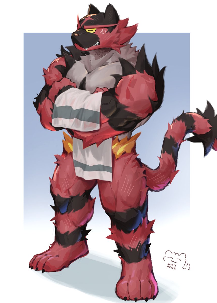 KuroMonsart's tweet photo. Bathing Incineroar https://t.co/QvsoLyTHMm