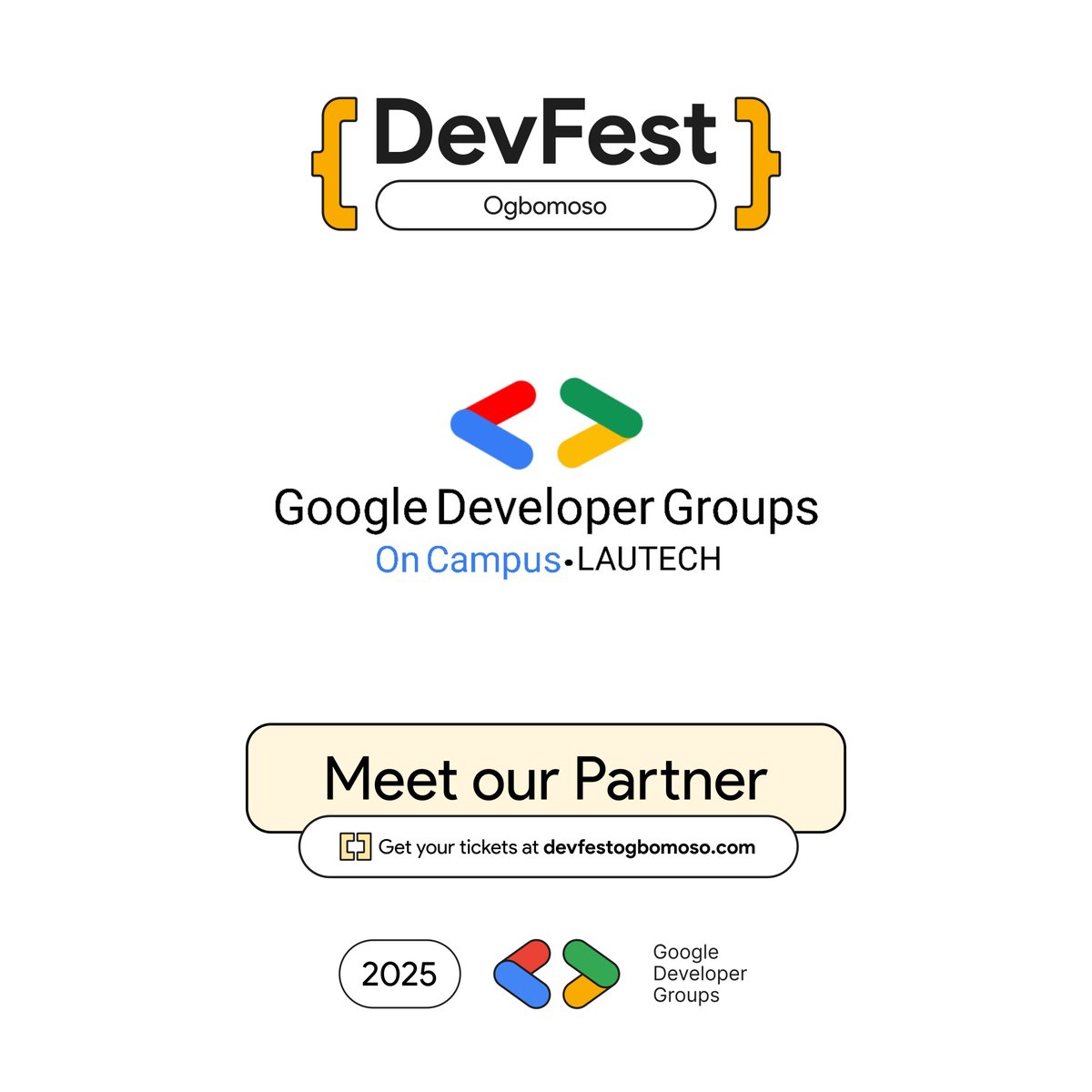 gdgogbomoso's tweet image. We&apos;re thrilled to welcome @gdgoc_lautech as a Community Partner for #DevFestOgbomoso25 🎉
GDG On Campus LAUTECH has been instrumental in nurturing the next generation of student developers in LAUTECH. This partnership brings the student communities even closer together.

Get your…