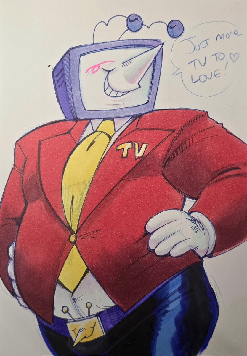 OwlGams's tweet image. Also found a fat tenna sketch and gave him a little colpur too 🧡📺