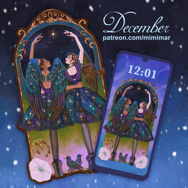 this month's printable bookmark and phone wallpaper🌟🩰