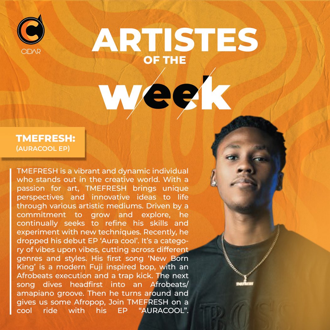 cidar_africa's tweet photo. Welcome to CiDAR Africa’s “ARTISTES OF THE WEEK”
@iceragetm @TMEFRESH @Splanky_ @Ti_blaze @thislovn 

#keepstreaming #poweredbyCiDARafrica https://t.co/UiPSyBz7ce