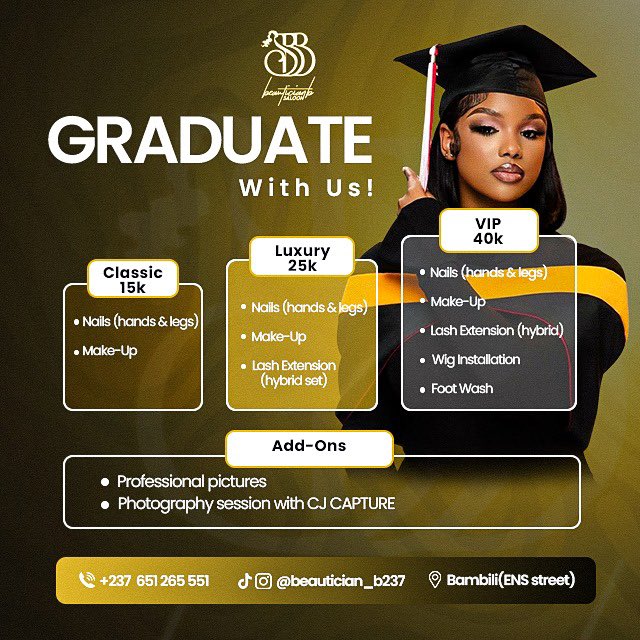 Kiloh97's tweet image. Graduate in still with the beauty queen of Bambili @BeauticianB2 

Please help me retweet for visibility 

#Bamenda #bambili #GraphiDesign #Cameroon #Cameroun #December