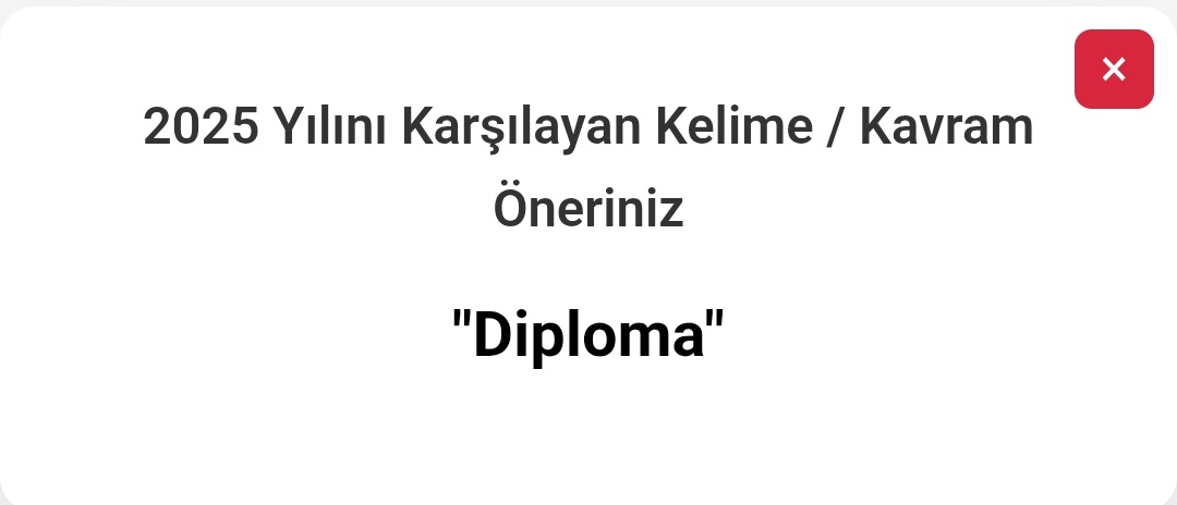 IsmetDogrul's tweet photo. TDK 2025 yılı kelime anketi başlatmış https://t.co/fYpAjU9KZV