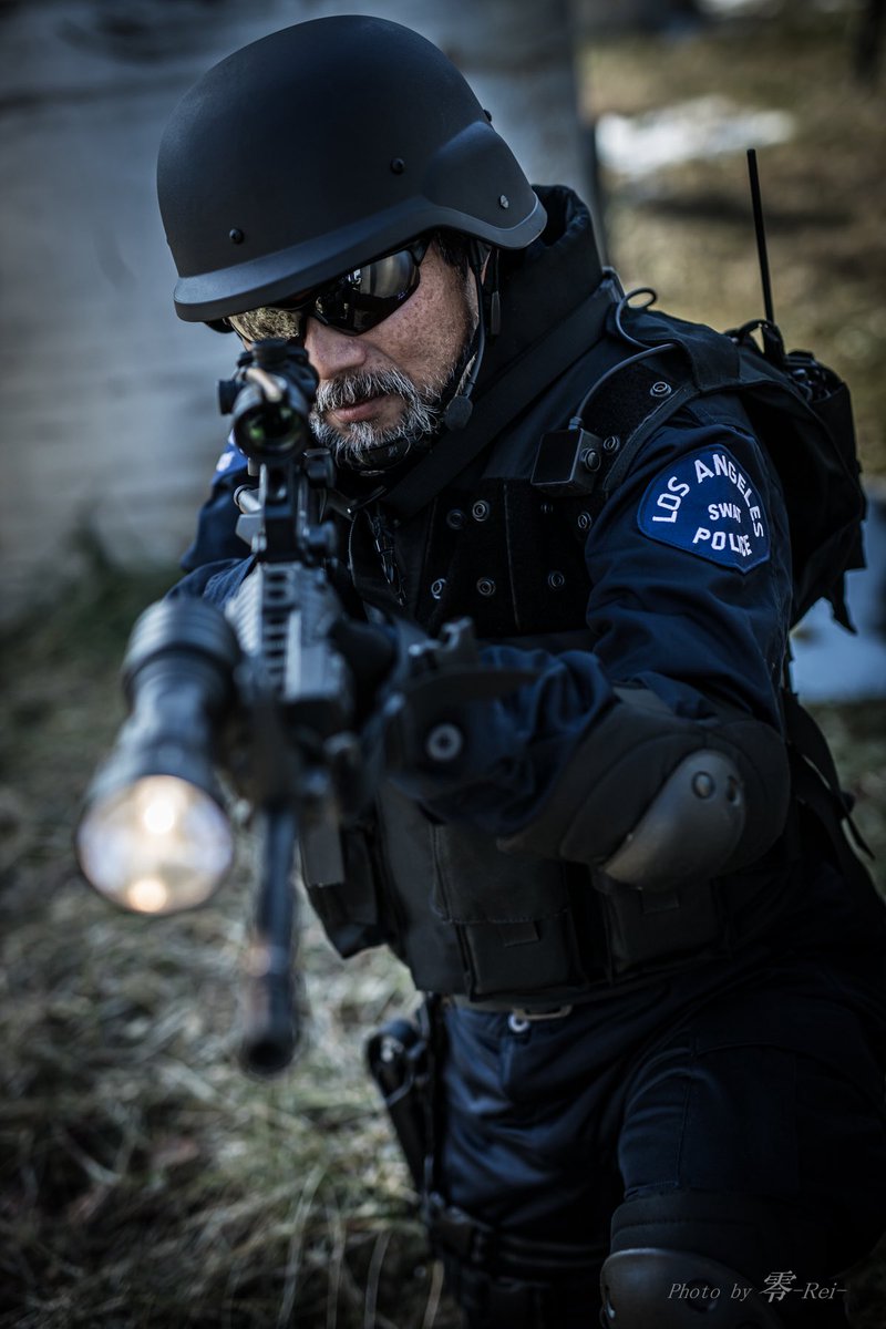 wakuwaku3at's tweet image. #サバゲーフォトコンテスト2025
★今年は警察装備にも挑戦✨️
写真提供「零さん」
 #LAPD #SWAT #ジョーズポイント