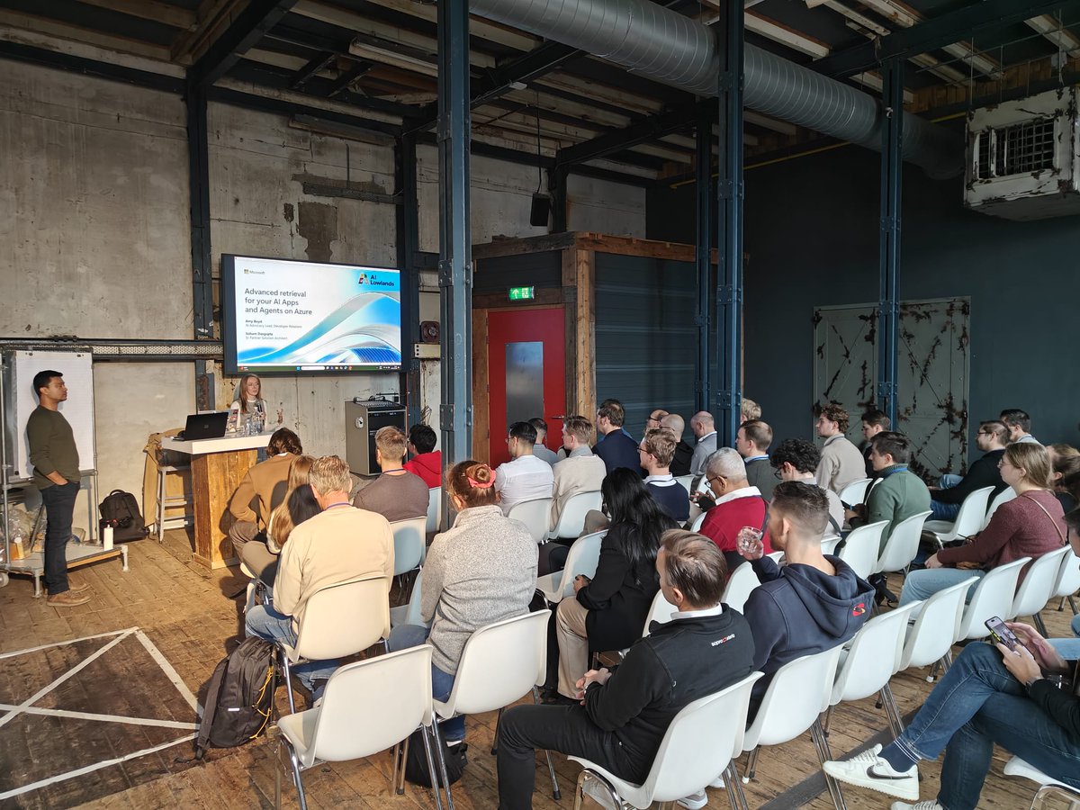 AzureLowLands's tweet photo. Deep dives, packed sessions, and a community eager to learn. Whether it’s agentic retrieval, real-world dev workflows, or hands-on demos, AI Lowlands is buzzing with brilliant minds sharing practical knowledge 💡

#AILowlands https://t.co/FmKNaz7aGr