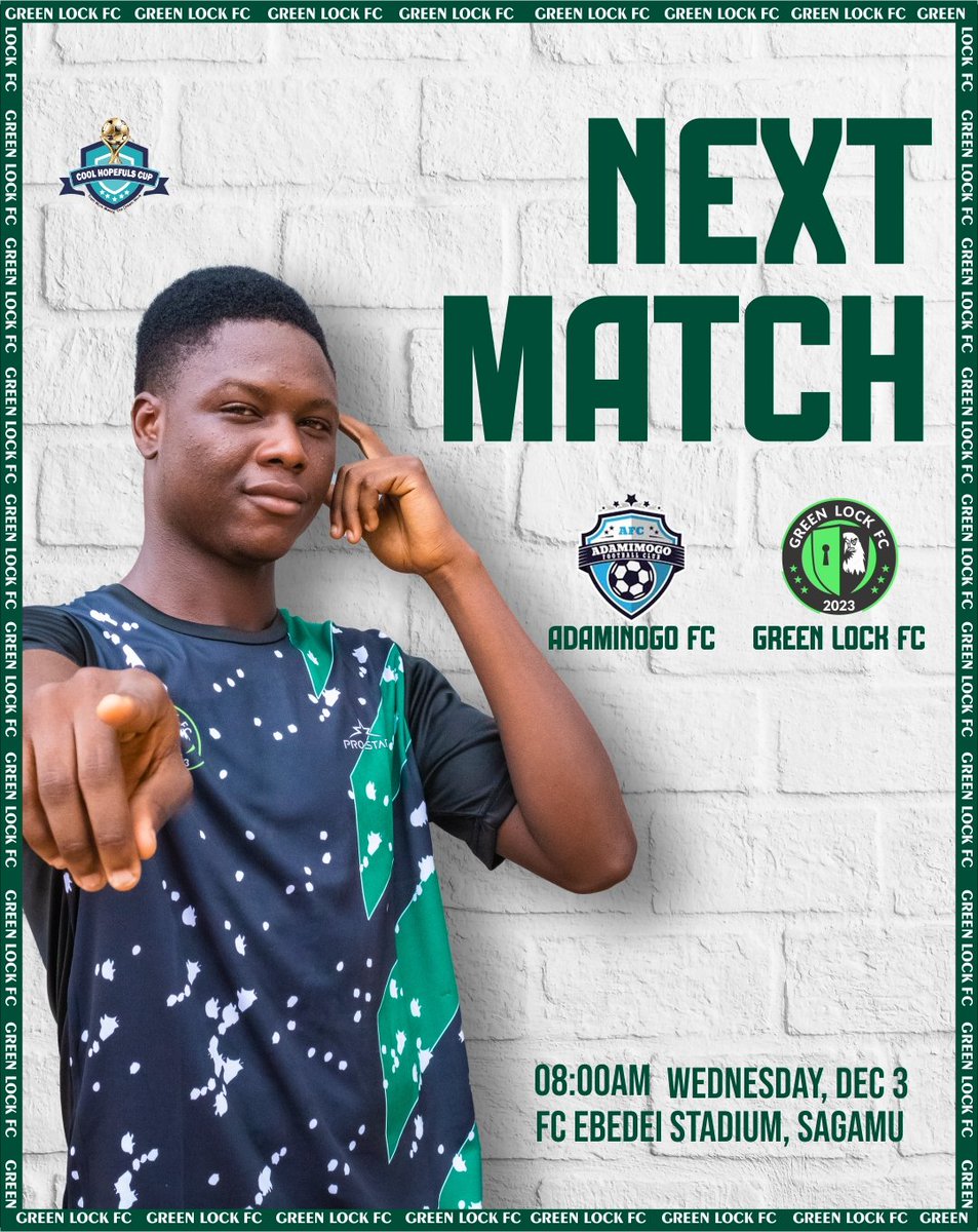 GreenLockFC's tweet image. Up NEXT in the Cool Hopefuls Cup! ⏳

#GreenLockFC #IgniteTheGameIgniteTheFame #CoolHopefulsTourney25