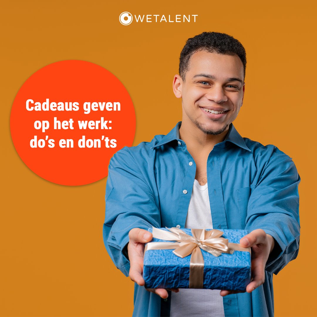 🎁 Cadeaus op het werk? Leuk!… tenzij je het verkeerd aanpakt.

Voorkom ongemakkelijke momenten met onze do’s &amp; don’ts: wetalent.nl/sollicitatiehu…

#feestdagen #cadeaus #feest #tips #wetalent