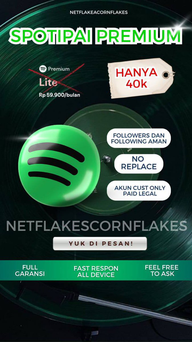 vewrsace's tweet photo. @peachyyhee SPOTIFY PREMIUM LEGAL 

indplan 1 bulan : 40k 
- no replace 
- akun cust only
- paid legal 
- following dan followers aman tidak hilang 

order langsung DM atau WA di bio! 💗 https://t.co/APGtq5dCx8