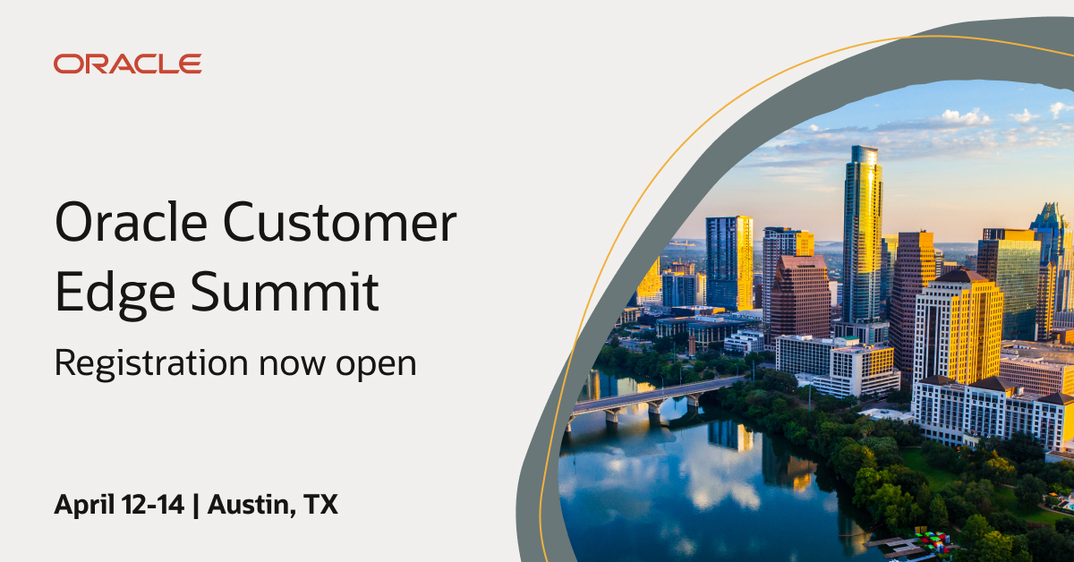 Registration is now open for Oracle Customer Edge Summit 2026. Discover practical ways AI is driving efficiency, smarter decision-making, and better project outcomes across construction and engineering. social.ora.cl/601270RPO