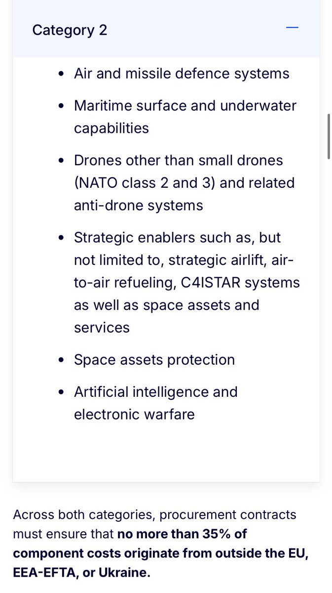 BMSInvests's tweet image. $ONDS

🇪🇺 More info on the EU’s €150bn investment in defence capabilities, including extra support for Ukraine.

📡 Procurement of anti-drone systems and Class 1/2/3 drones.

💸 Estonia (€2.6bn) and Poland (€43.7bn) propose a joint $45bn commitment between them - enter Adam…