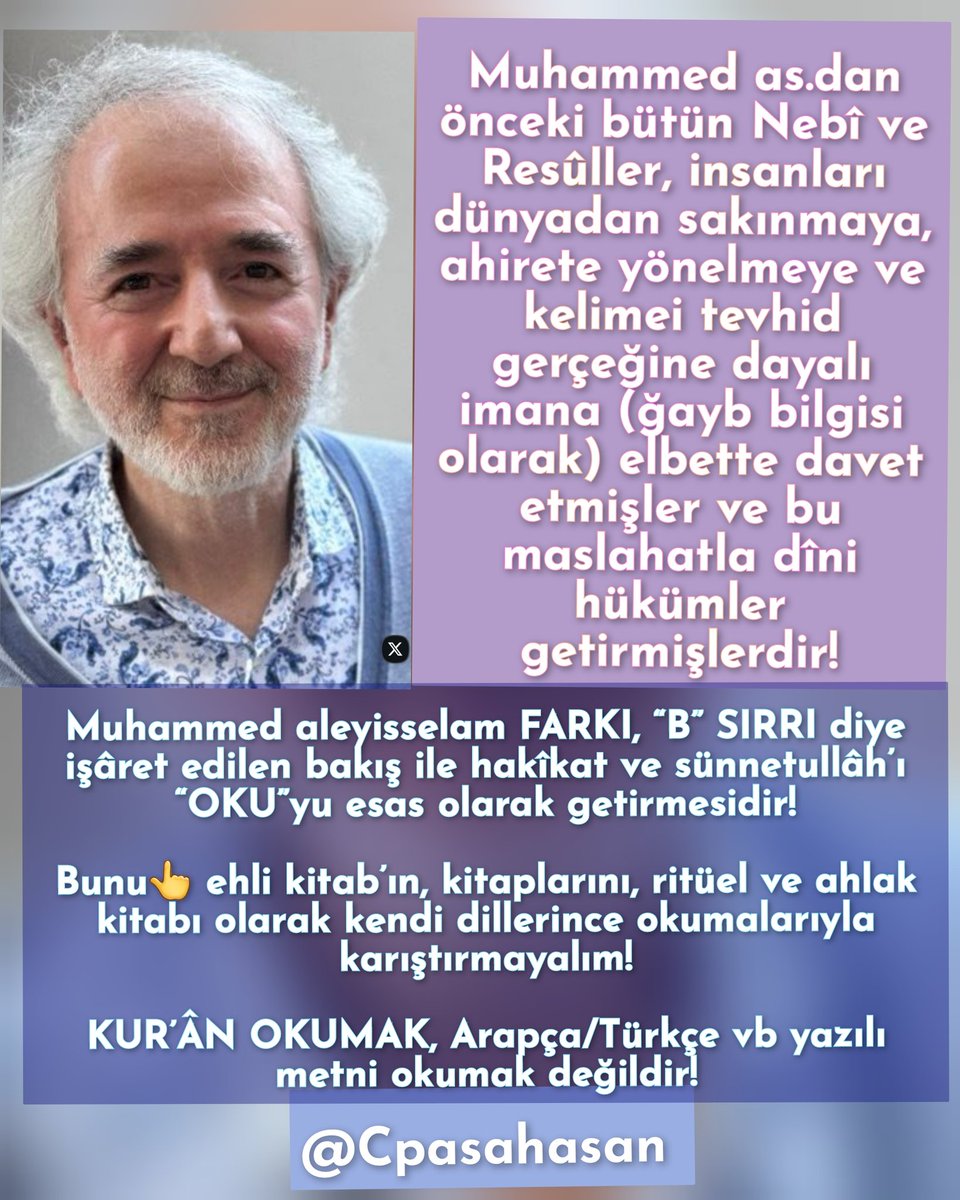 KUR’ÂN OKUMAK, 

Arapça/Türkçe vb yazılı metni okumak değildir!

<a href="/CPasaHasan/">Hasan Güler</a>