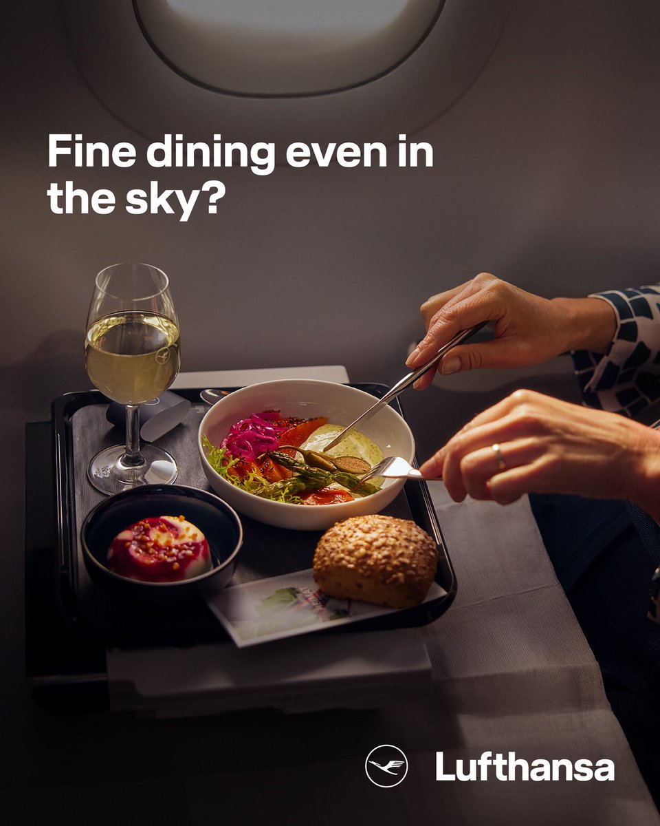 Dining at altitude redefined. Lufthansa meals bring restaurant-quality comfort to the sky with thoughtful flavours, regional touches, and service that turns every course into a moment of calm. 

Book your flight here: lufthansa.com/in/en/homepage…

#Lufthansa