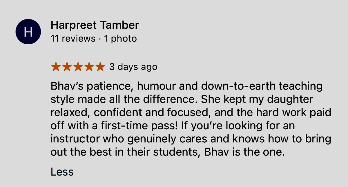 Drive2PassSOM's tweet image. ⭐️⭐️⭐️⭐️⭐️ Google review!! Getting to meet and work with great individuals like Jeeya, together with feedback like this, makes all the hard work worthwhile #lovemyjob #beststudents