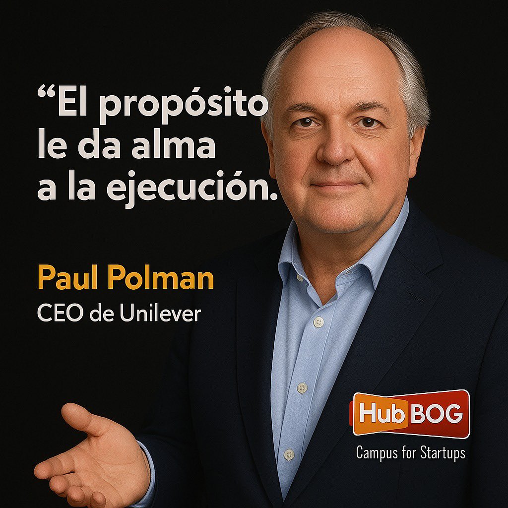 #FraseDelDía "El propósito le da alma a la ejecución.", Paul Polman, CEO de Unilever

Conoce más acerca de casos de éxito empresarial con Inteligencia Artificial, en los eventos de esta semana: hubbog.com/talleres-y-eve…