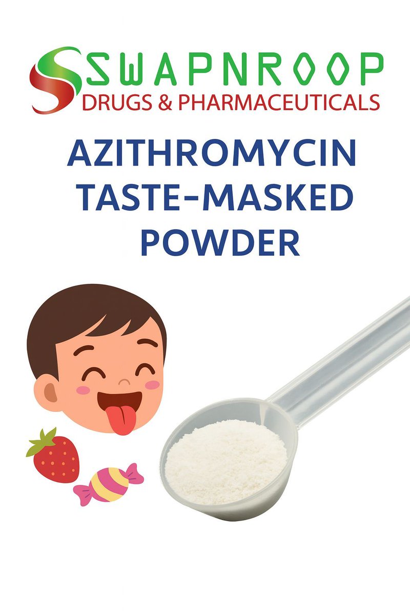 🌟 Introducing Our Advanced Azithromycin Taste-Masked Powder 🌟
By Swapnroop Drugs &amp; Pharmaceuticals 💚❤️

🚀 At Swapnroop Drugs &amp; Pharmaceuticals, we continue to innovate solutions that enhance patient comfort, compliance, and therapeutic excellence.
One of our standout