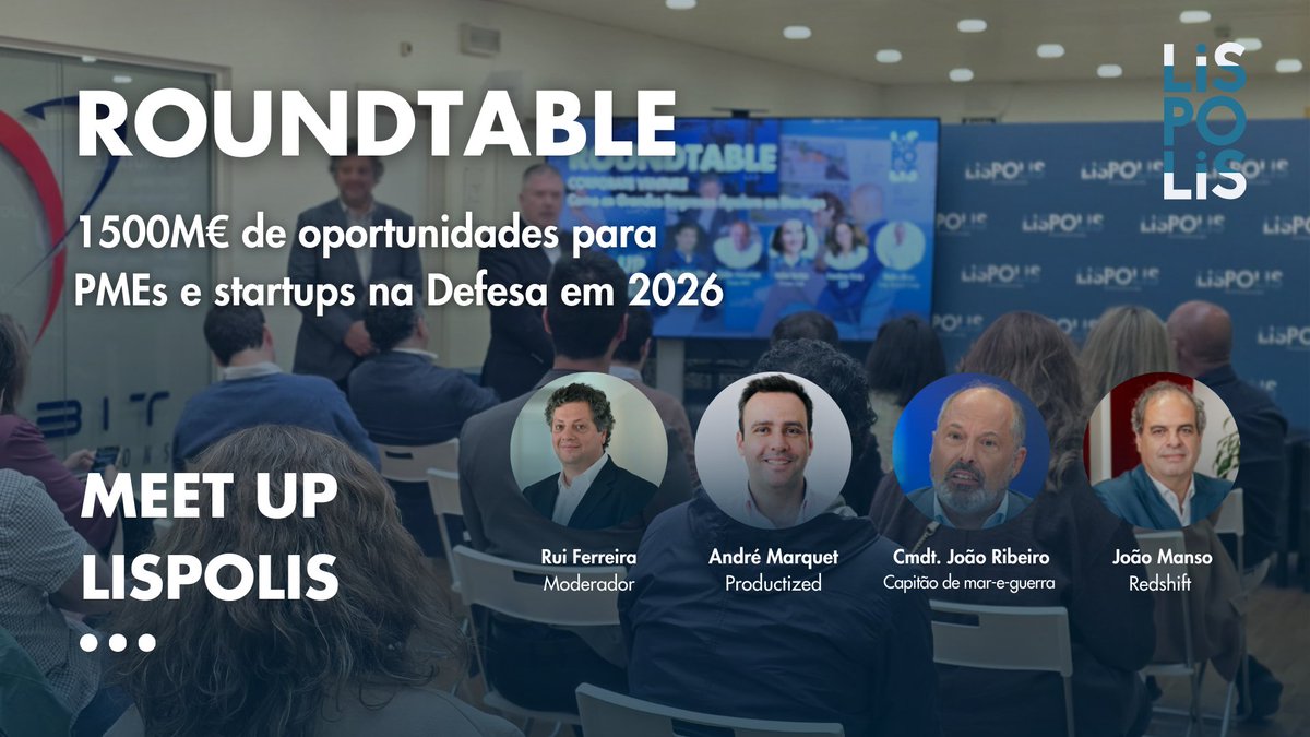 lispolis_'s tweet image. 🚀O Meet-Up LISPOLIS será o evento perfeito para ouvir as vozes que movem inovação, defesa e empreendedorismo em 🇵🇹.
Neste encontro, reunimos 4 nomes que transformam e inspiram:
🎙️ Rui Ferreira, João Manso, Comandante João Fonseca Ribeiro e André Marquet;
eventbrite.com/e/meet-up-lisp…