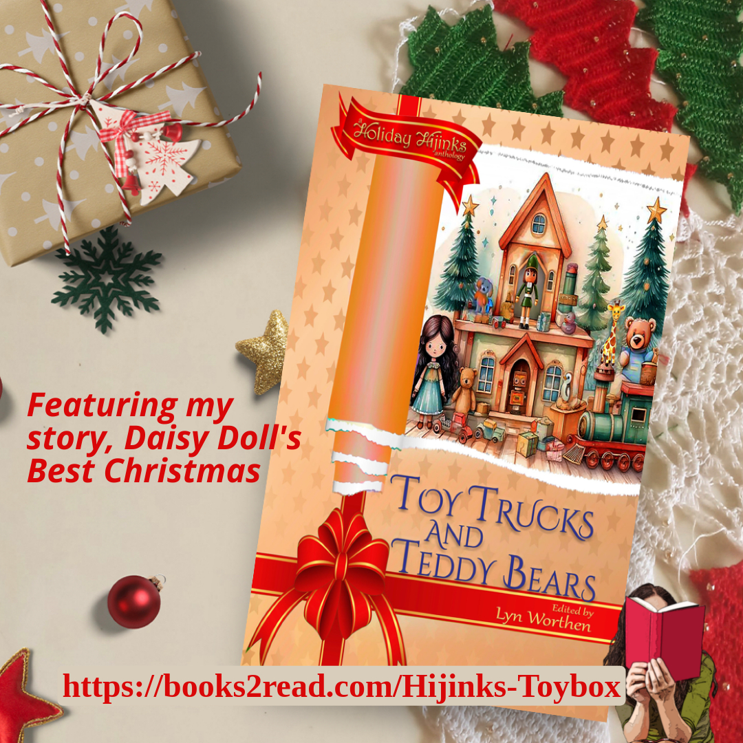 Looking for some holiday cheer? Enjoy the latest Holiday Hijinks anthology, Toy Trucks &amp; Teddy Bears, now available! Including my story "Daisy Doll's Best Christmas." Grab your copy at books2read.com/Hijinks-Toybox. #books #booklovers #amreading #holidaybooks #holida...