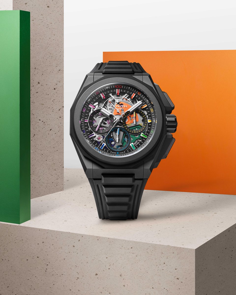 ZenithWatches's tweet photo. The ZENITH DEFY Extreme Chroma returns: Where high-frequency performance meets bold colour. Crafted in titanium and ceramic and powered by the El Primero 1/100th-of-a-second calibre, it’s a striking blend of innovation and vibrant design.
#ZenithWatches #ZenithDefy #ElPrimero https://t.co/02e1Z6hKuq