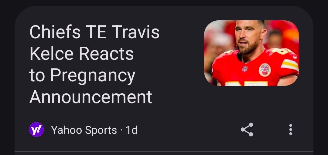 Wait. WHY TF is Travis Kelce supposed to care that another player - who he's never played with - on another team entirety - is having a SECOND baby?

Yahoo Sports should get fucked.
