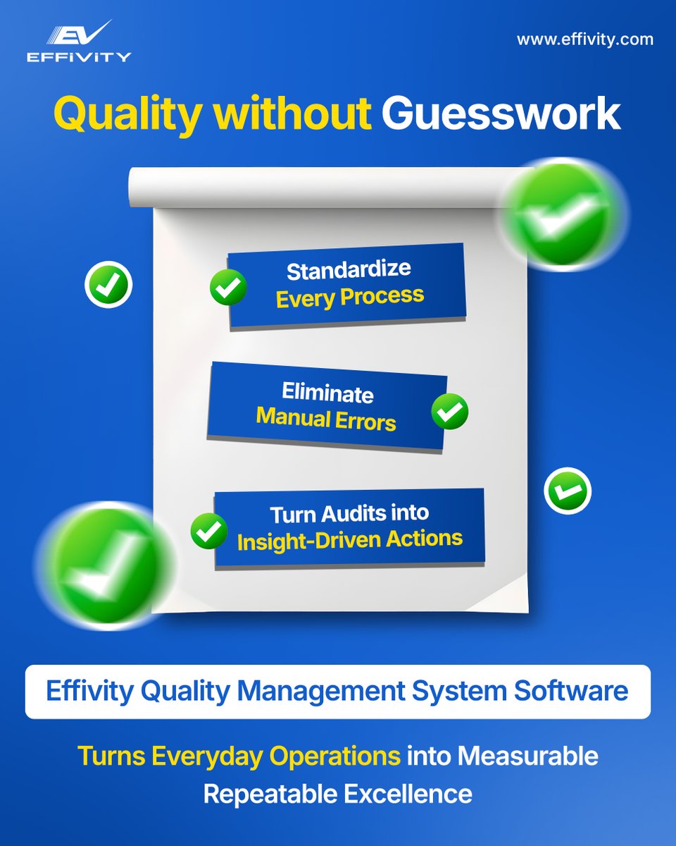 effivity's tweet image. Build a culture of continuous improvement where compliance and quality move hand in hand.

Explore more about Effivity QMS Software ➡️ effivity.com/quality-manage…

#QualityManagement #ISO9001 #ProcessImprovement #QualityAssurance
