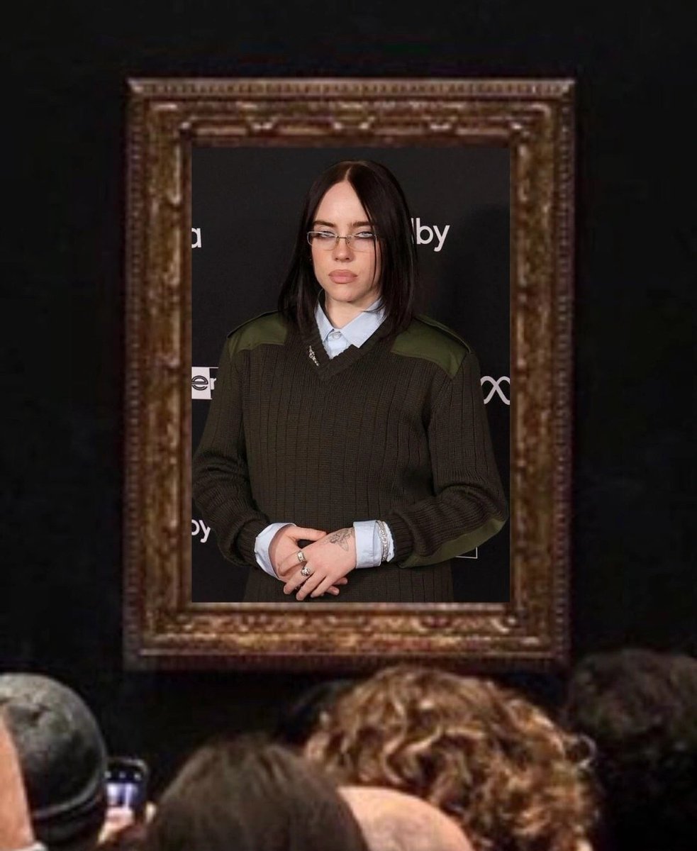 maceytocin's tweet photo. BREAKING NEWS: mona lisa has been replaced by billie eilish. https://t.co/wOZPmA6ycA