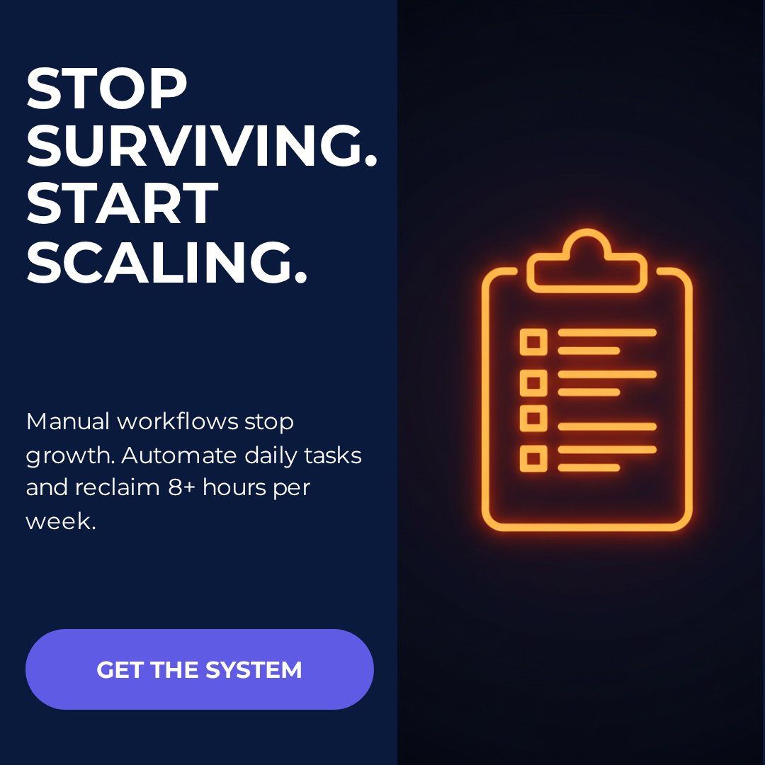 scalevalue's tweet image. Surviving or scaling? It&apos;s all about your system. Automate to reclaim 8+ hours weekly. Ready for the upgrade? Let&apos;s go! #ScaleUp #TimeSaver #BoostGrowth