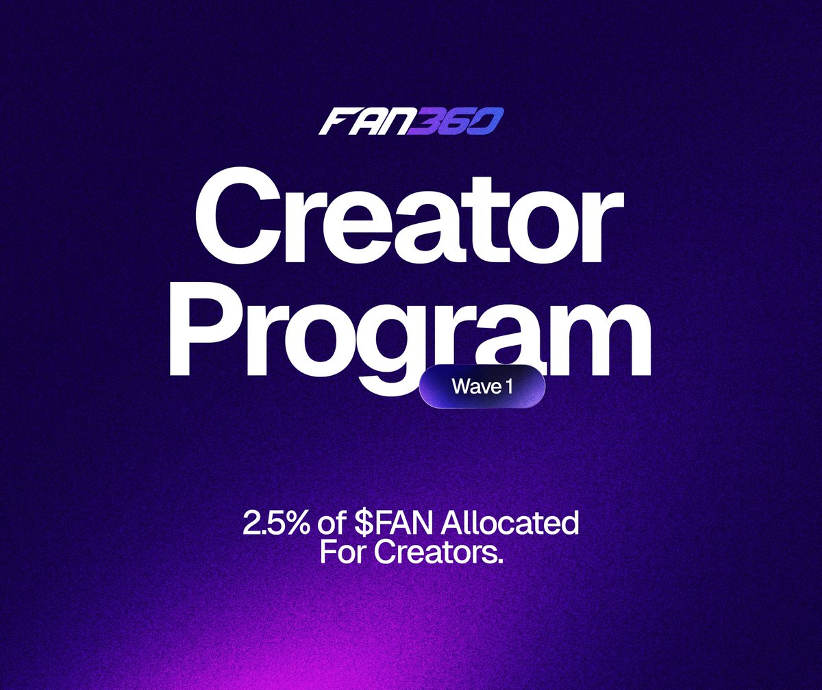 fan360games's tweet image. Fan360 is shaping the future of sports prediction markets on @Base - and we’re inviting creators to be part of it.

Introducing the Fan360 Creator Rewards Program

👉 2.5% of $FAN is allocated to creators
💰 Rewards are based on content score and impact

Wave 1 (Dec 2–8)
•…