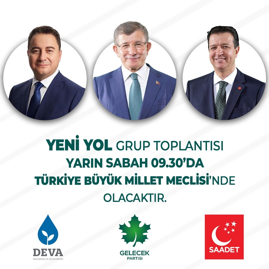 Yarın saat 9.30’da Türkiye Büyük Millet Meclisi'nde Grup Toplantımızı gerçekleştireceğiz.