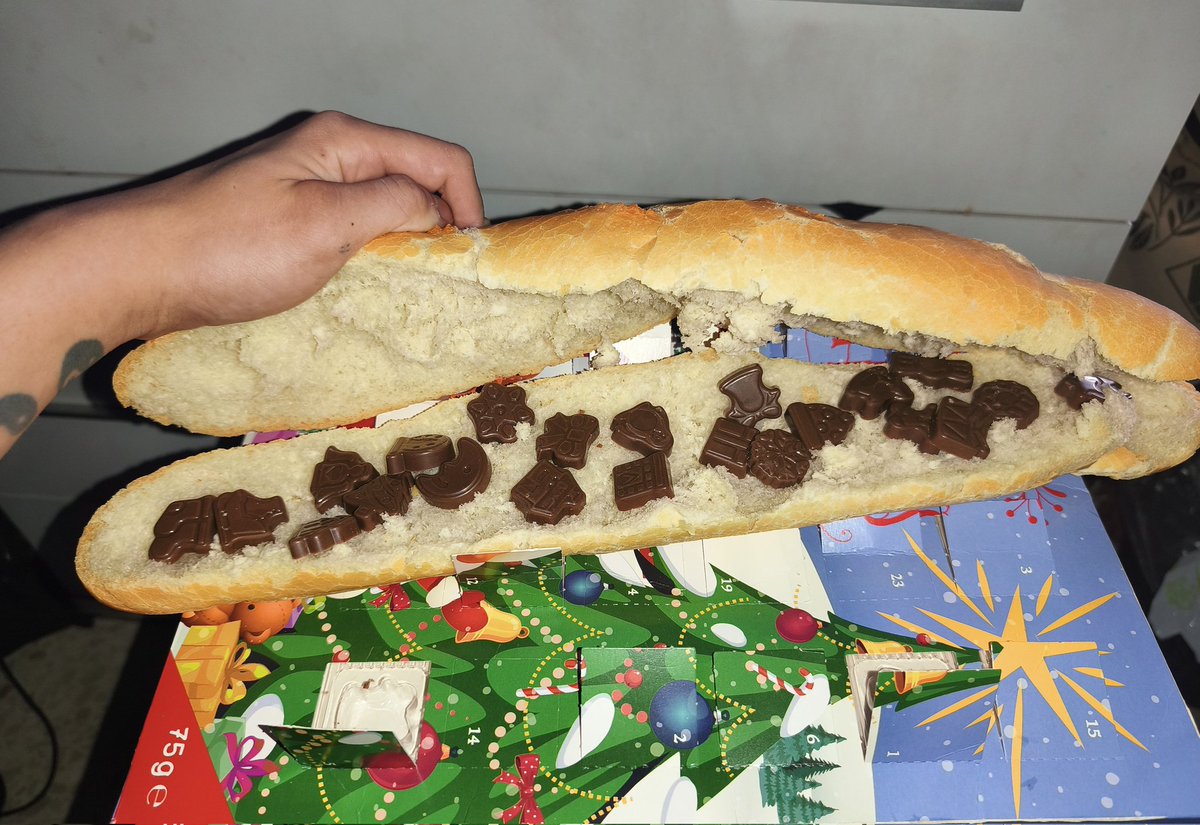 Ya es la época navideña así que bocadillo de calendario de adviento