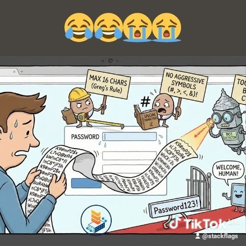 itiriemmanuel's tweet image. Me: Pastes uncrackable 32-char code Site: &quot;Whoa, too long! Greg only gave us 16 chars in 2006. Also, &apos;#&apos; is too aggressive. Are you a bot?&quot; 🤖

Me: Types Password123! Site: &quot;Perfect! A capital, a number, and a friendly exclamation point. Secure!&quot; 🤡

#TechHumor #CyberSecurity