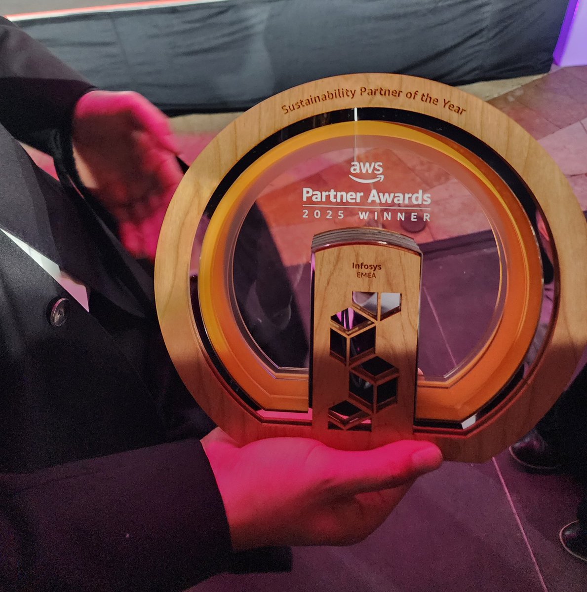 Infosys's tweet image. Thrilled to announce that Infosys is the 2025 AWS Sustainability Partner of the Year for EMEA! Driving ESG impact with #InfosysCobalt, #InfosysTopaz, and #AWS tech to enable a low-carbon, resilient future. 

#AWSreInvent #AWSPartners #Sustainability #AWSPartnerAwards…