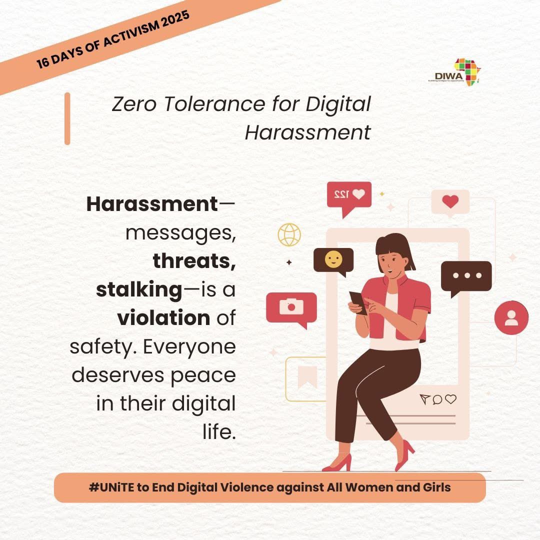 The digital world should be safe. Digital violence—harassment, cyberstalking, hate speech, and non-consensual image sharing—causes real harm, especially to women. Let’s make online spaces respectful and safe for all.

#16DaysActivism #EndGBV #StarAcademyLeLive #DIWA