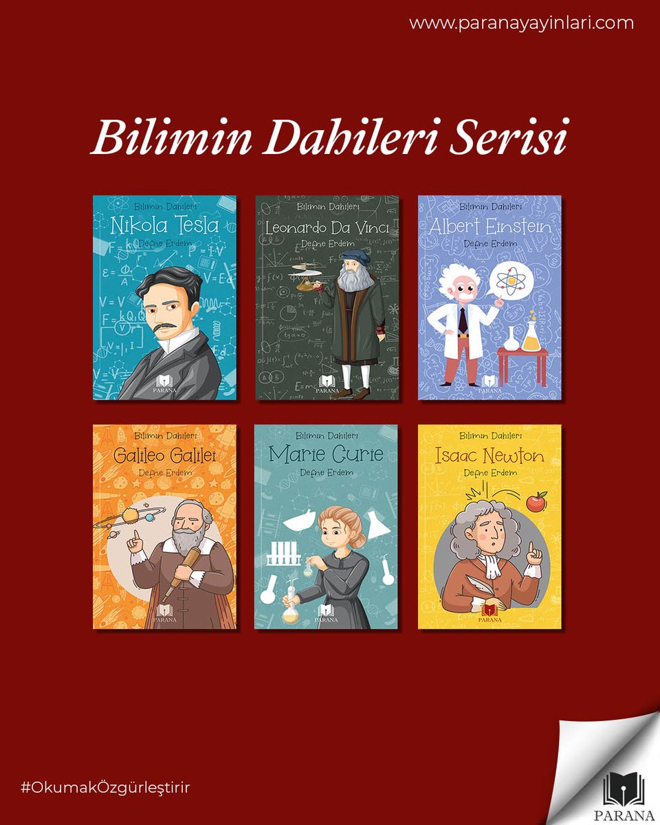 Bilimin Dahileri Serisi tüm kitapçılarda satışta.

#bilim #bilimindahileri #tesla #leonardodavinci #einstein #galileo #mariecurie #newton #paranayayınları #cocukkitapları