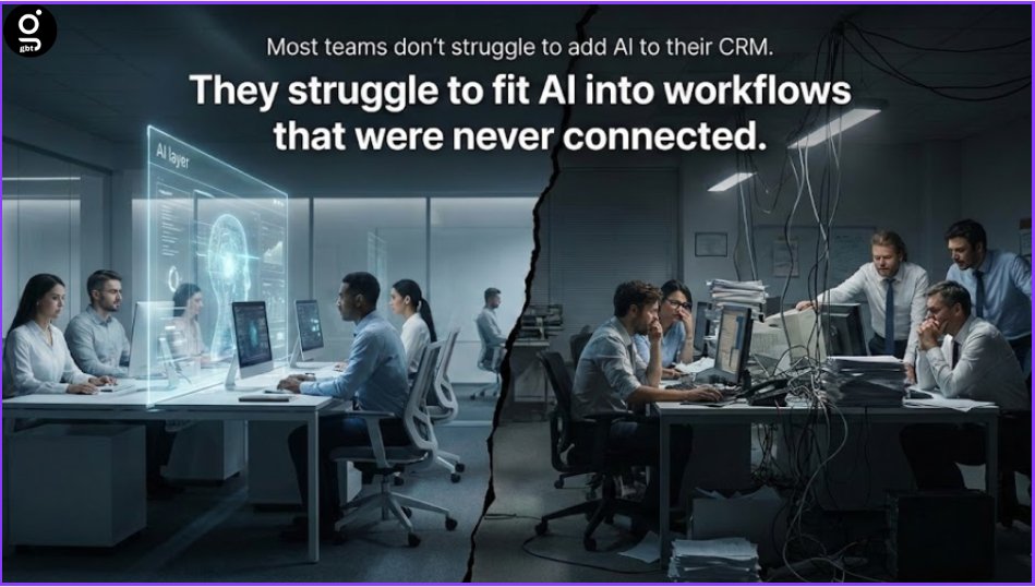 GrowBeyondTech's tweet image. AI won’t fix a broken CRM — it reveals the gaps.
The real shift happens when you redesign data paths and decisions before automation.
AI isn’t a feature. It’s a logic upgrade.

#AIinSales #CRM #SalesAutomation #AIStrategy