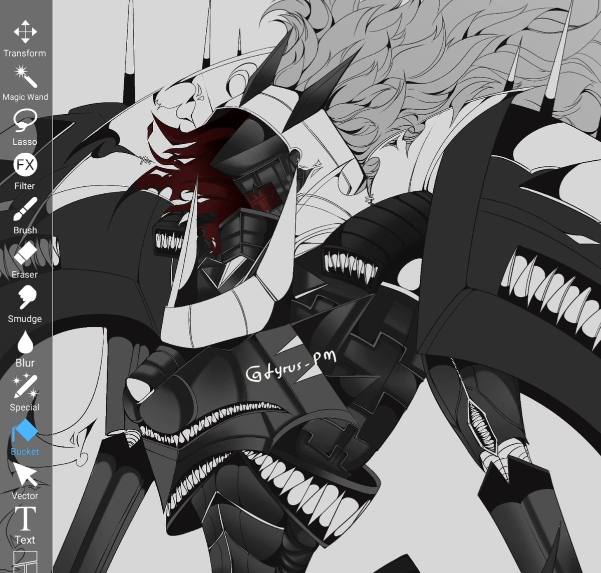 lyrus_pm's tweet photo. Damocles the Plutomon and Chomper the Styracomon 
(Digimon OC WIP) #digimonfanart https://t.co/LqckeH21a8