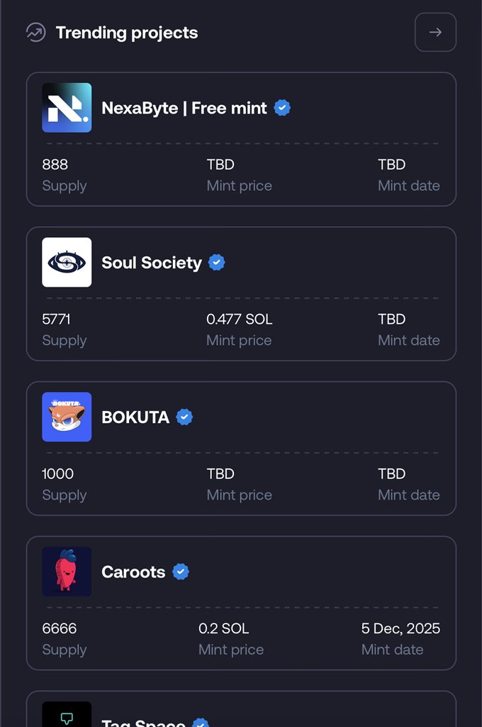 Two projects I’m work for are now top 1 &amp; 2 trending projects on Atlas 
Through hardwork and consistency💜 
If you need a Collab manager for your project 
Dm let’s talk bizz 📩