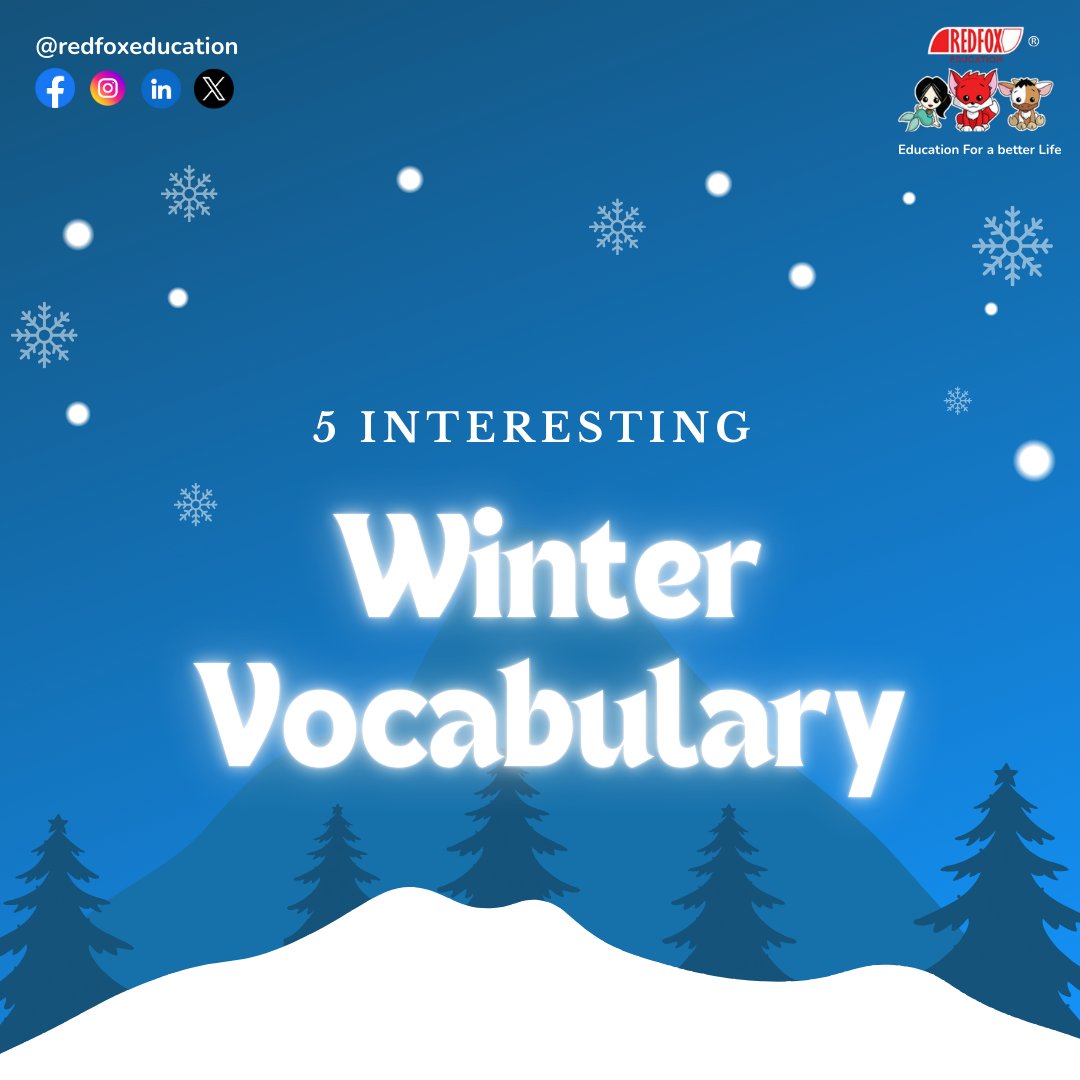 RedFox_EdTech's tweet image. ❄️ Expand your vocabulary while enjoying cozy snowy vibes.

Download Our Mobile App:
Google Play: bit.ly/31lO56z
App Store: apple.co/39UxPwl
Visit: redfoxeducation.com

#WinterWords #EnglishVocabulary #LearnEnglish #WinterVibes #WinterLearning #RedFoxEducation