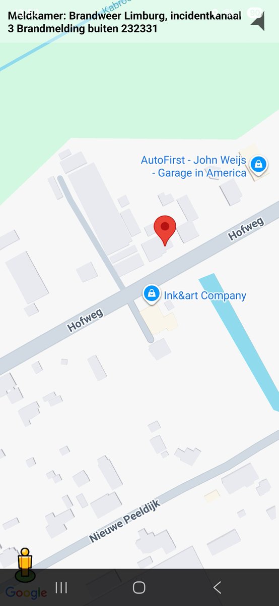Brandmelding Buiten Hofweg America