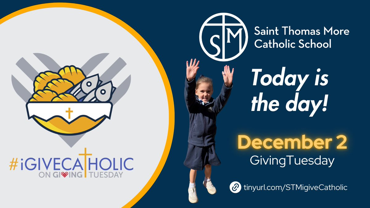 Today is #iGiveCatholic! 🌟 Join supporters nationwide giving to Catholic organizations. Your gift can directly help STM students thrive! 💛🙏 Share with friends and family and give here: tinyurl.com/STMigiveCathol….