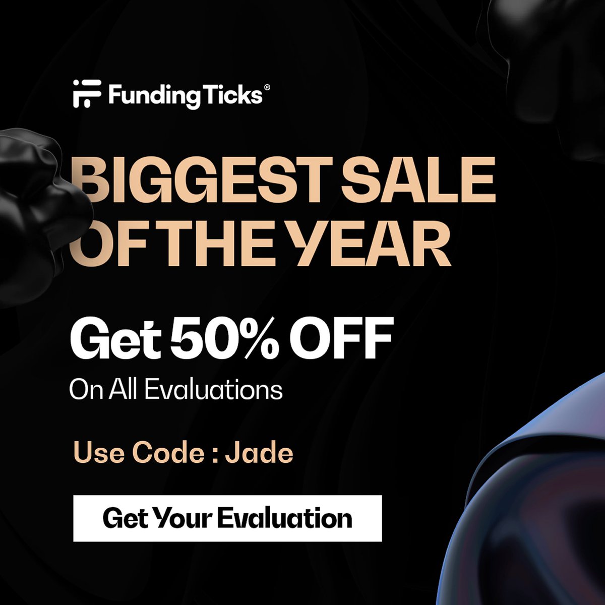 jadecap_'s tweet photo. The Black Friday sale at @fundingticks and @fundingpips is still running. 

Use Code: JADE at checkout for 50% off all evals!

https://t.co/RERciFsMwB https://t.co/iimyVx8r6r